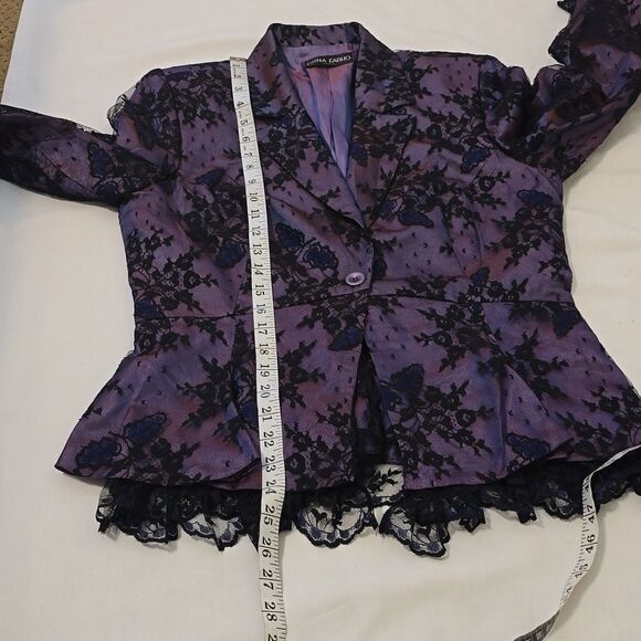 Orna Farho Paris Lace vintage Blazer size 44T (Large US) - Picture 7 of 11